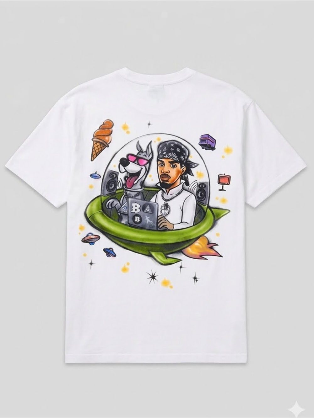 Unisex Metro Boomin 'A Futuristic Summa' Graphic Tee in White Size M - Picture 2 of 2